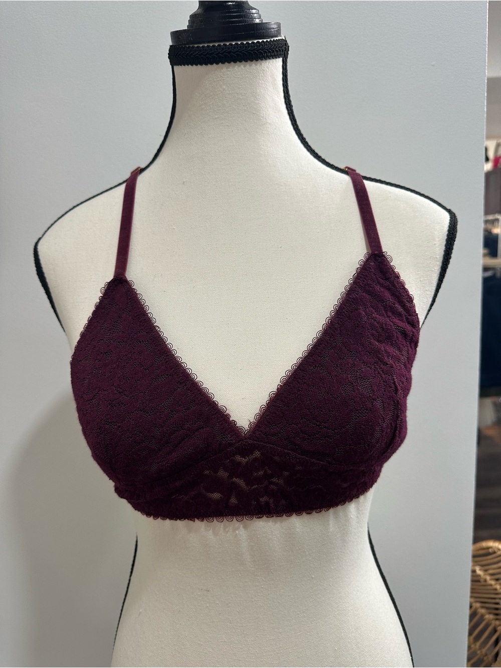 Somedays Lovin Lace Bralette in Burgundy Plum